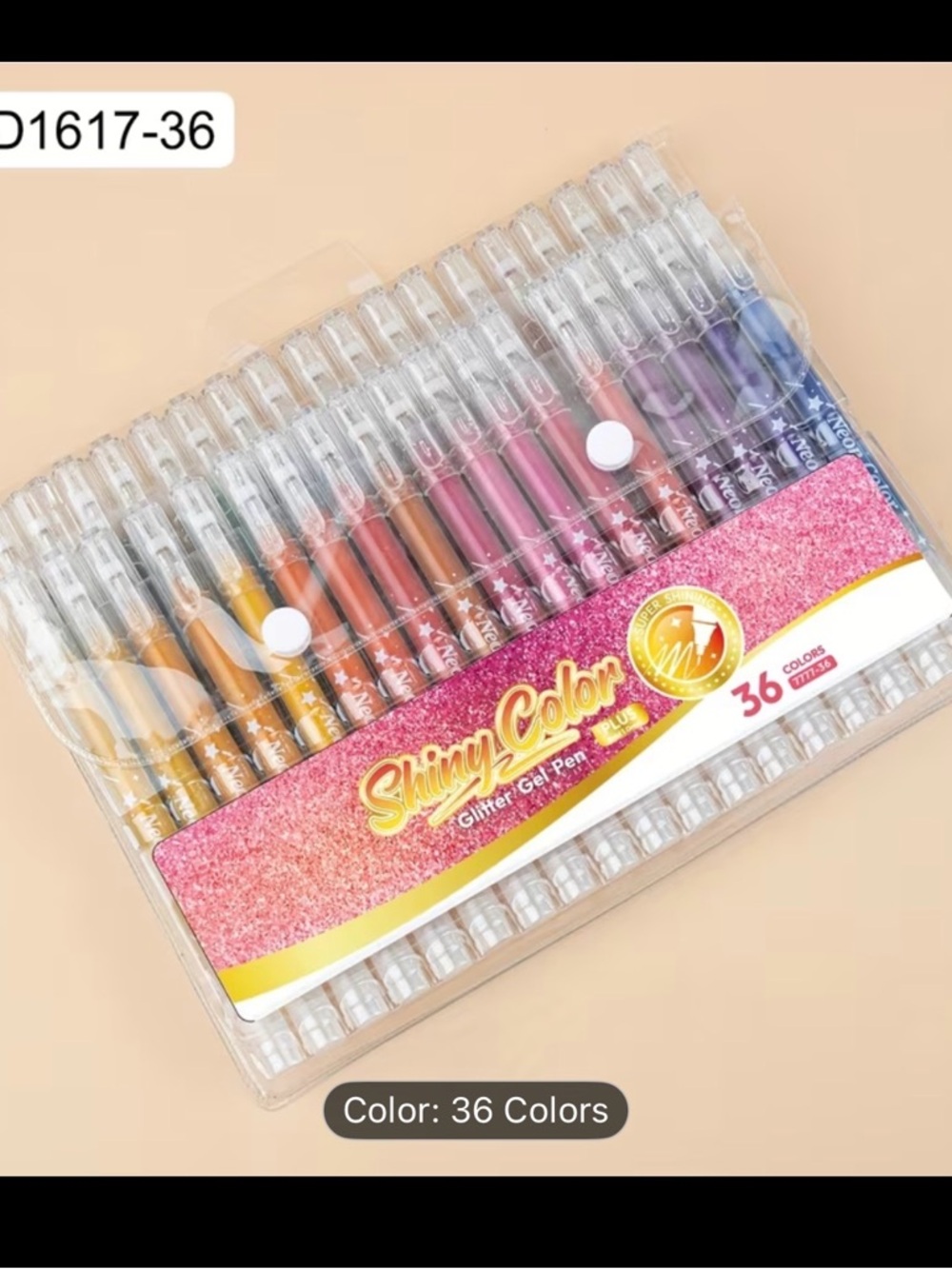 Jumbo Glitter Gel Pens - 36 - Like New